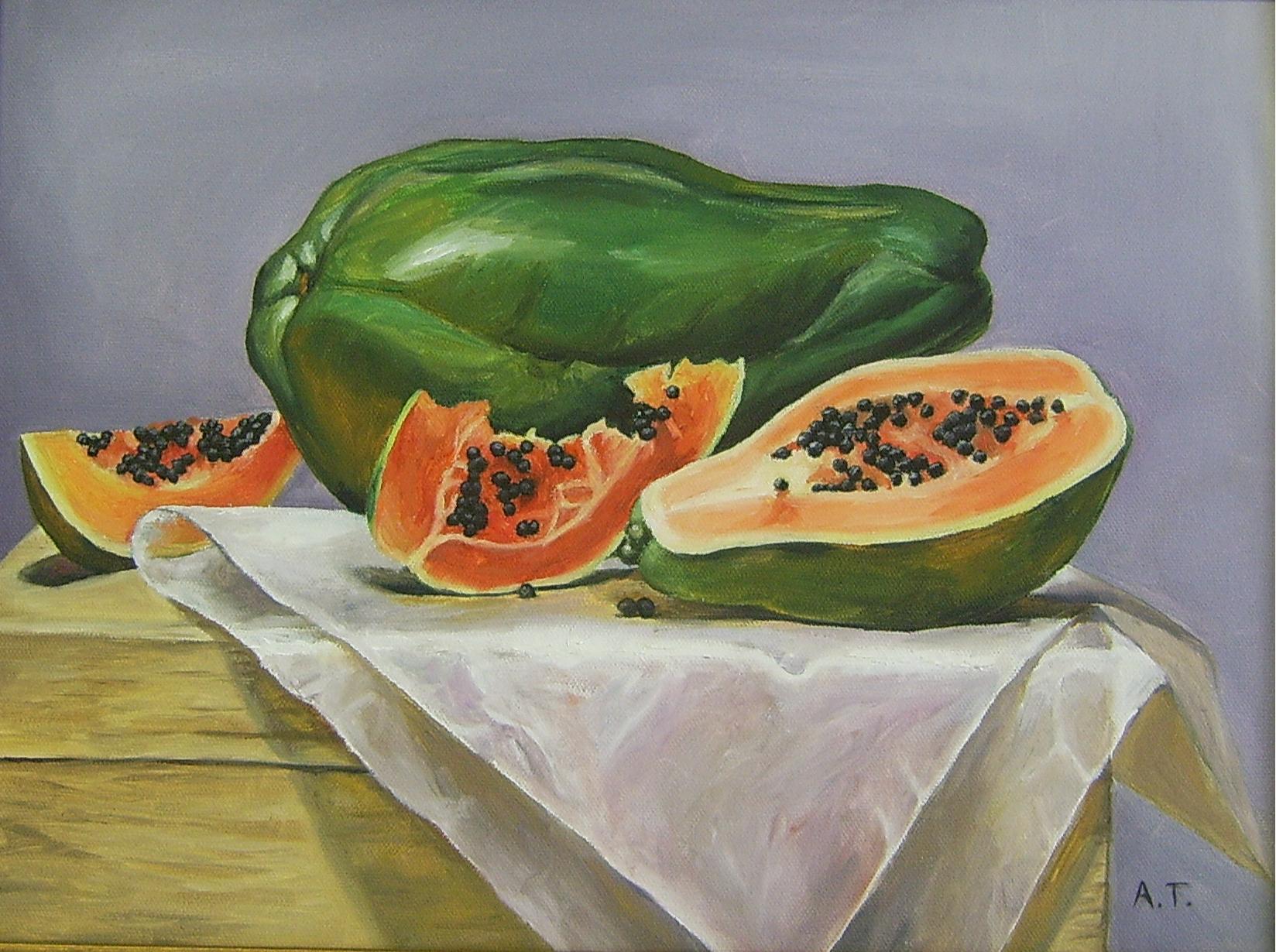 Oil painting of papaya